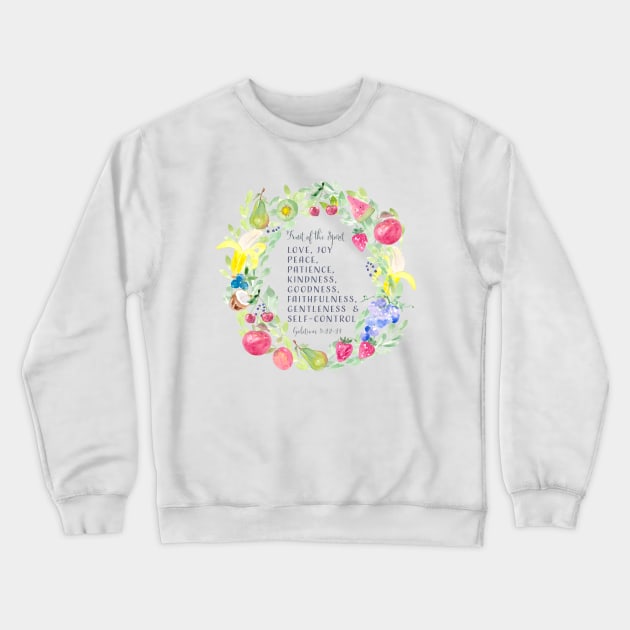 The Fruit of the spirit Watercolor Art |  Christian Art Crewneck Sweatshirt by Harpleydesign